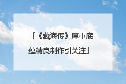 《藏海传》厚重底蕴精良制作引关注