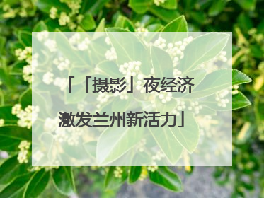 「摄影」夜经济激发兰州新活力
