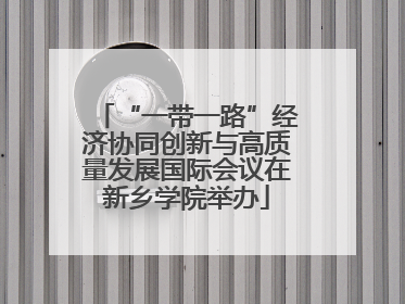 “一带一路”经济协同创新与高质量发展国际会议在新乡学院举办