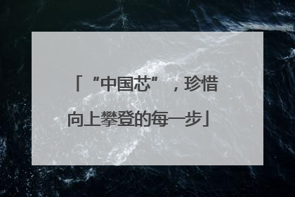 “中国芯”，珍惜向上攀登的每一步