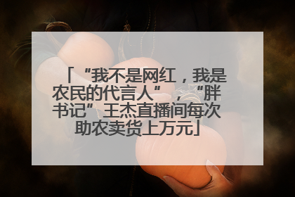 “我不是网红，我是农民的代言人”，“胖书记”王杰直播间每次助农卖货上万元