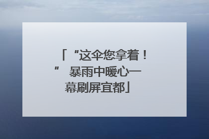 “这伞您拿着！” 暴雨中暖心一幕刷屏宜都