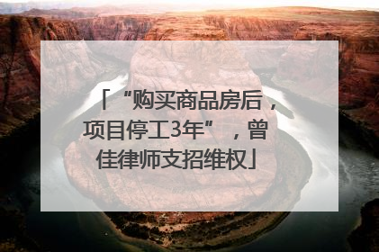 “购买商品房后，项目停工3年”，曾佳律师支招维权