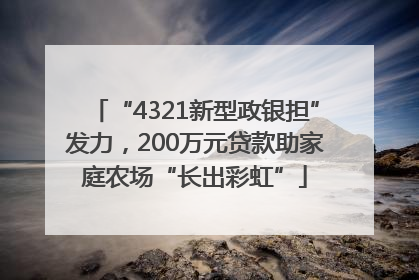 “4321新型政银担”发力，200万元贷款助家庭农场“长出彩虹”