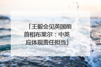 王毅会见英国前首相布莱尔：中英应体现责任担当