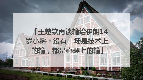 王楚钦再谈输给伊朗14岁小将：没有一场是技术上的输，都是心理上的输