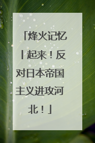 烽火记忆丨起来！反对日本帝国主义进攻河北！