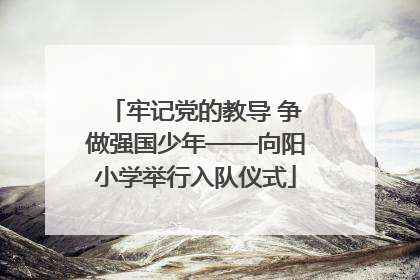 牢记党的教导 争做强国少年——向阳小学举行入队仪式