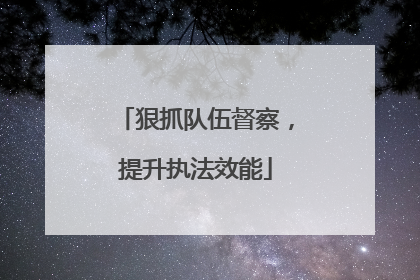 狠抓队伍督察，提升执法效能