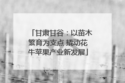 甘肃甘谷：以苗木繁育为支点 撬动花牛苹果产业新发展