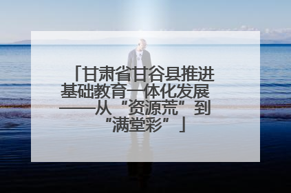 甘肃省甘谷县推进基础教育一体化发展——从“资源荒”到“满堂彩”