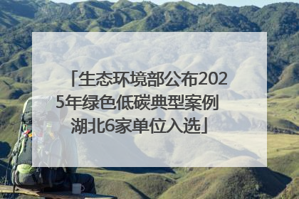 生态环境部公布2025年绿色低碳典型案例 湖北6家单位入选
