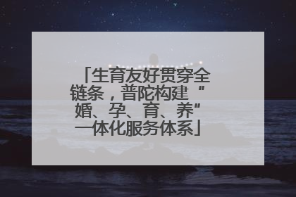 生育友好贯穿全链条，普陀构建“婚、孕、育、养”一体化服务体系