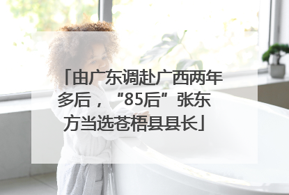 由广东调赴广西两年多后，“85后”张东方当选苍梧县县长