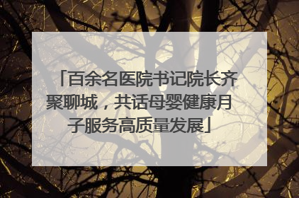 百余名医院书记院长齐聚聊城，共话母婴健康月子服务高质量发展