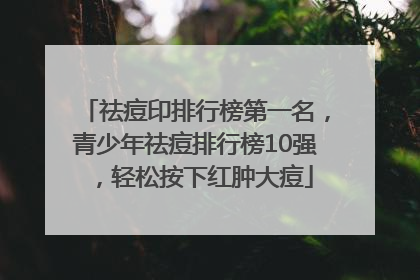 祛痘印排行榜第一名，青少年祛痘排行榜10强，轻松按下红肿大痘