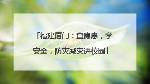 福建厦门：查隐患，学安全，防灾减灾进校园