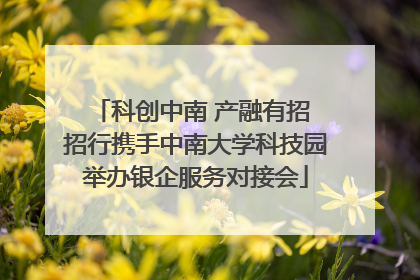 科创中南 产融有招 招行携手中南大学科技园举办银企服务对接会