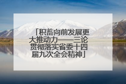 积蓄向前发展更大推动力——三论贯彻落实省委十四届九次全会精神