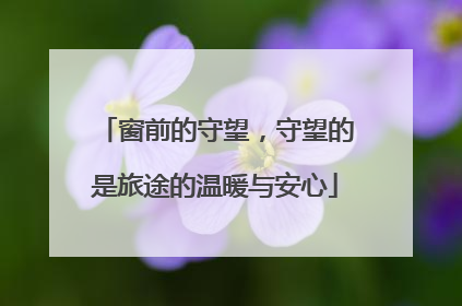窗前的守望，守望的是旅途的温暖与安心