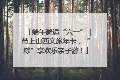 端午邂逅“六一”｜带上山西文旅年卡，“粽”享欢乐亲子游！