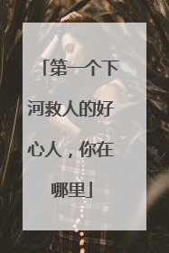第一个下河救人的好心人，你在哪里
