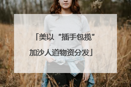 美以“插手包揽”加沙人道物资分发