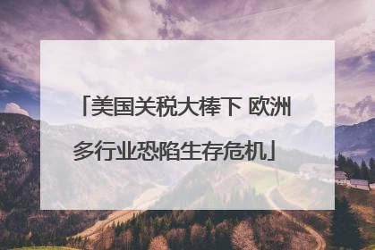 美国关税大棒下 欧洲多行业恐陷生存危机