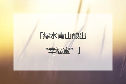 绿水青山酿出“幸福蜜”