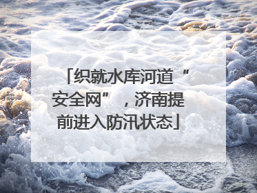 织就水库河道“安全网”，济南提前进入防汛状态