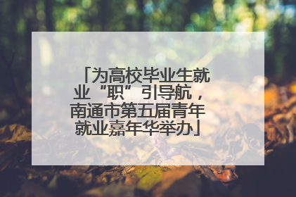 为高校毕业生就业“职”引导航，南通市第五届青年就业嘉年华举办