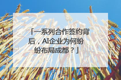 一系列合作签约背后，AI企业为何纷纷布局成都？
