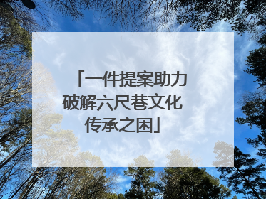 一件提案助力破解六尺巷文化传承之困