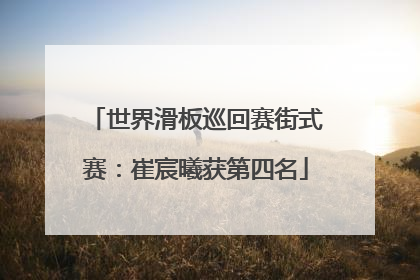 世界滑板巡回赛街式赛：崔宸曦获第四名