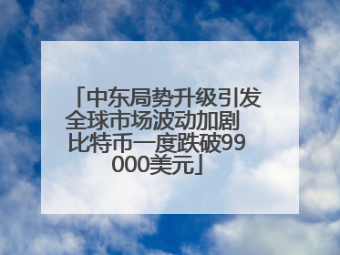 中东局势升级引发全球市场波动加剧 比特币一度跌破99000美元