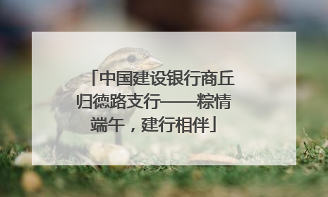 中国建设银行商丘归德路支行——粽情端午，建行相伴