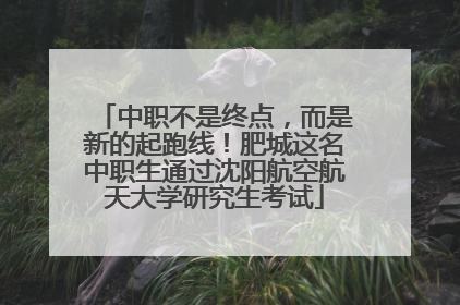 中职不是终点，而是新的起跑线！肥城这名中职生通过沈阳航空航天大学研究生考试