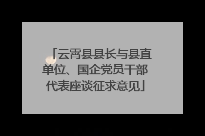 云霄县县长与县直单位、国企党员干部代表座谈征求意见