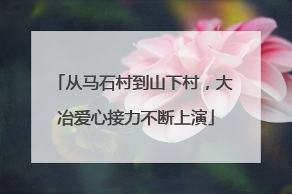 从马石村到山下村，大冶爱心接力不断上演
