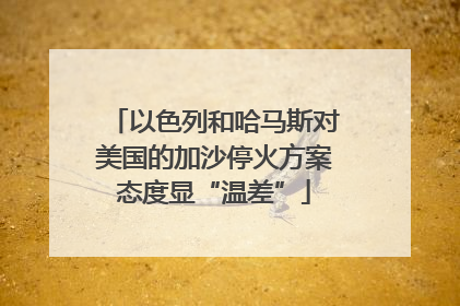 以色列和哈马斯对美国的加沙停火方案态度显“温差”