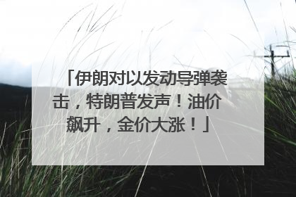 伊朗对以发动导弹袭击，特朗普发声！油价飙升，金价大涨！