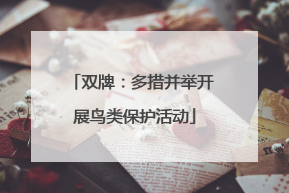 双牌：多措并举开展鸟类保护活动