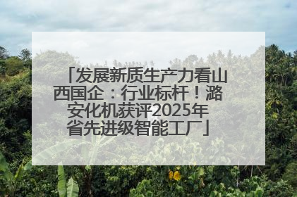发展新质生产力看山西国企：行业标杆！潞安化机获评2025年省先进级智能工厂