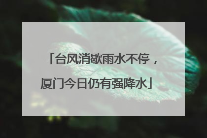 台风消歇雨水不停，厦门今日仍有强降水