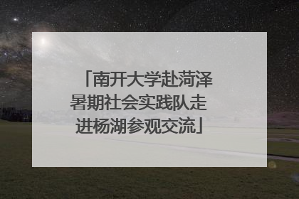 南开大学赴菏泽暑期社会实践队走进杨湖参观交流