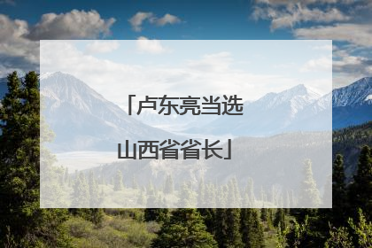 卢东亮当选山西省省长