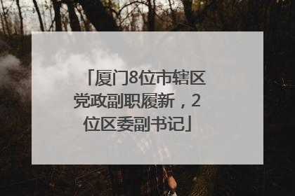 厦门8位市辖区党政副职履新，2位区委副书记