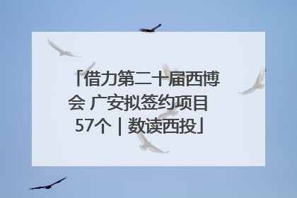 借力第二十届西博会 广安拟签约项目57个｜数读西投