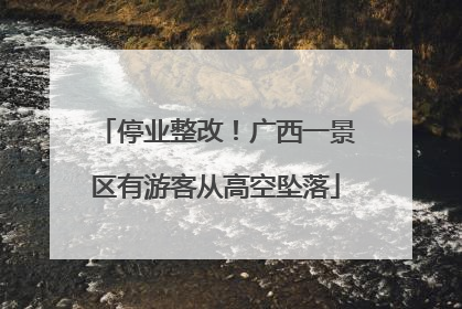 停业整改！广西一景区有游客从高空坠落