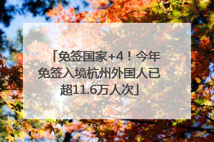 免签国家+4！今年免签入境杭州外国人已超11.6万人次